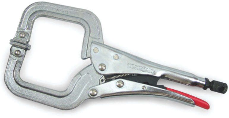 Strong Hand Locking C-Clamp w/Swivel Pads PR115S