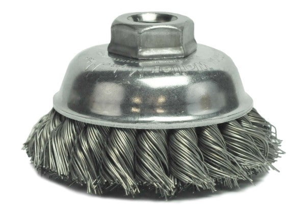 Weiler Cup Brush - 3-1/2" Steel Knot 13156