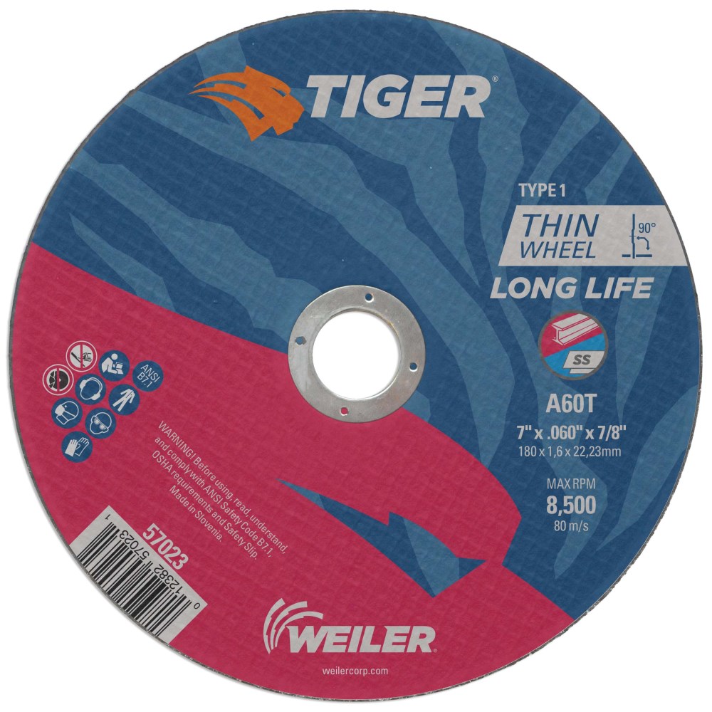 Weiler Tiger Cutting Wheel - 7" X .060" Type 1 57023