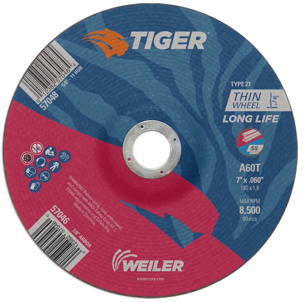 Weiler Tiger Cutting Wheel - 7" X .060" Type 27 57046