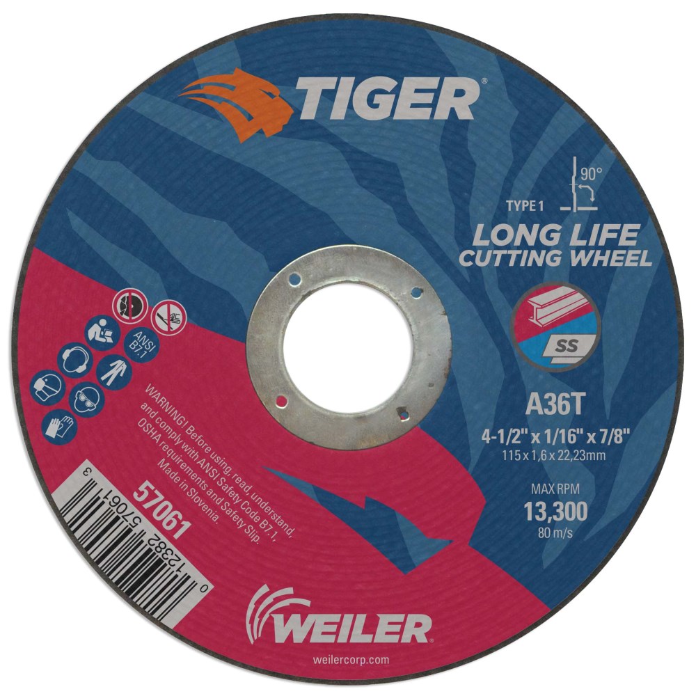 Weiler Tiger Cutting Wheel - 4 1/2" X 1/16" Type 1 57061