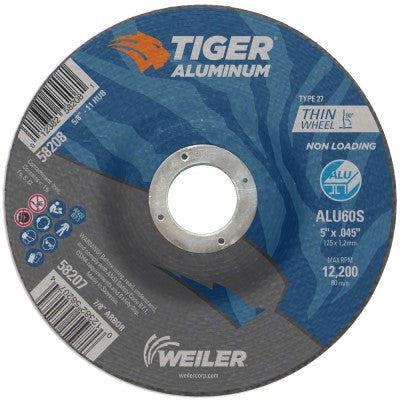 Weiler Tiger Aluminum Cutting Wheel - 5" X .045" Type 27 58207