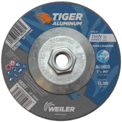 Weiler Tiger Aluminum Cutting Wheel w/Hub - 5" X .045" Type 27 58208