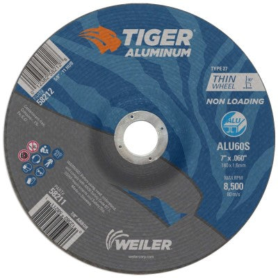 Weiler Tiger Aluminum Cutting Wheel - 7" X .060" Type 27 58211