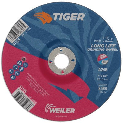Weiler Tiger Grinding Wheel - 7" X 1/4" Type 27 57125