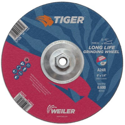 Weiler Tiger Grinding Wheel w/Hub - 9" X 1/4" Type 27 57126