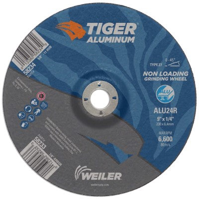 Weiler Tiger Aluminum Grinding Wheel - 9" X 1/4" Type 27 58233