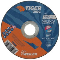 Weiler Tiger Zirc Cutting Wheel - 4 1/2" X .045" Type 1 58000