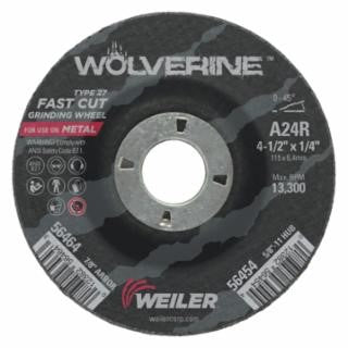 Weiler Wolverine Grinding Wheel - 4 1/2" X 1/4" Type 27 56464